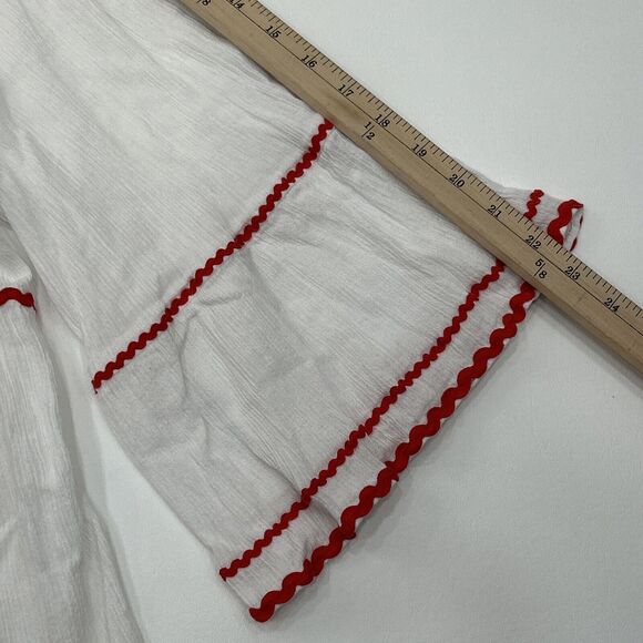 Draper James Womens 3X Magnolia White Crinkle Cotton Tiered Cover Up Boho Dress - Picture 12 of 12